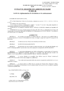 2025-14 arrêté de réglementation de circul et de stat D106.5 et RD327