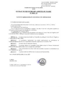 2025-15 arreté de réglementation et de circulation