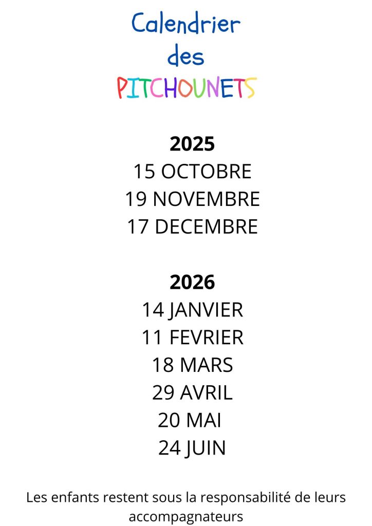 RDV PITCHOUNETS DATES